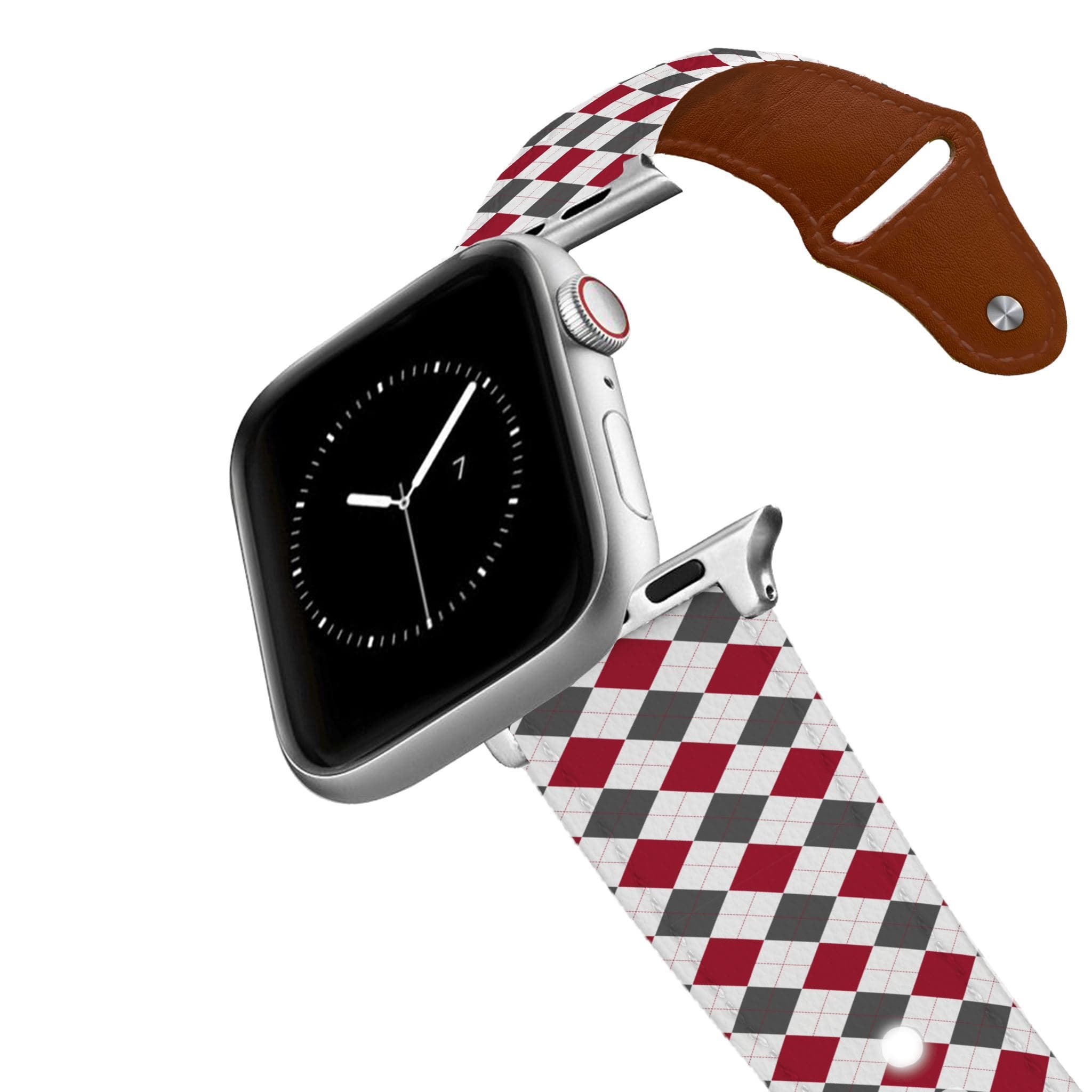 University of Alabama Argyle Team Spirit Leather Apple Watch Band Apple Watch Band - Leather mistylaurel BELTS