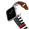 Red Stripe Flag Leather Apple Watch Band Apple Watch Band - Leather mistylaurel BELTS