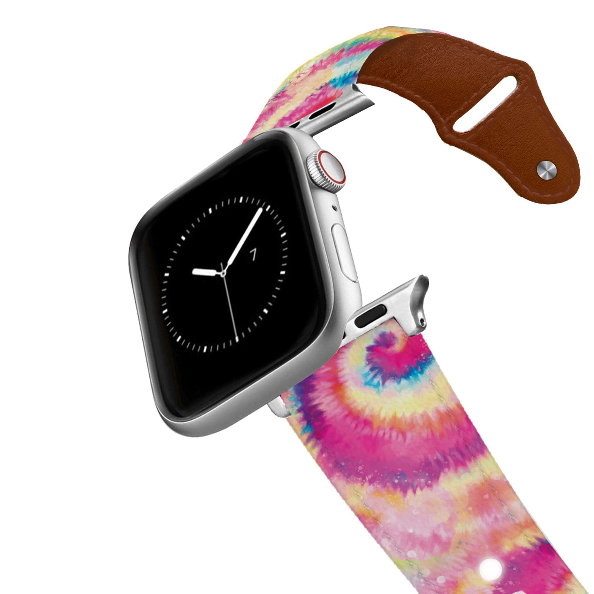 Candy Tie Dye Leather Apple Watch Band Apple Watch Band - Leather mistylaurel BELTS