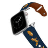 ETA Playing Foxes Navy Leather Apple Watch Band Apple Watch Band - Leather mistylaurel BELTS