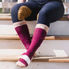 High Performance Riding Socks - Maroon & Cream socks mistylaurel BELTS