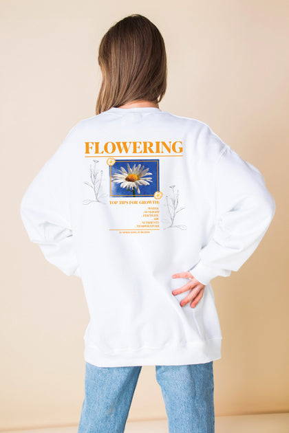 Daisy Street Oversized Sweatshirt with Flowering BACK Print