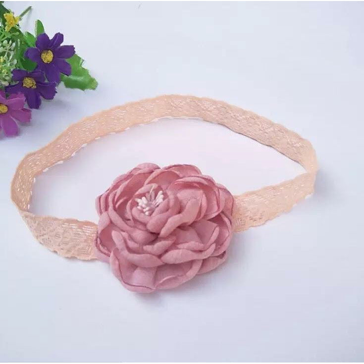 pink flower hair band