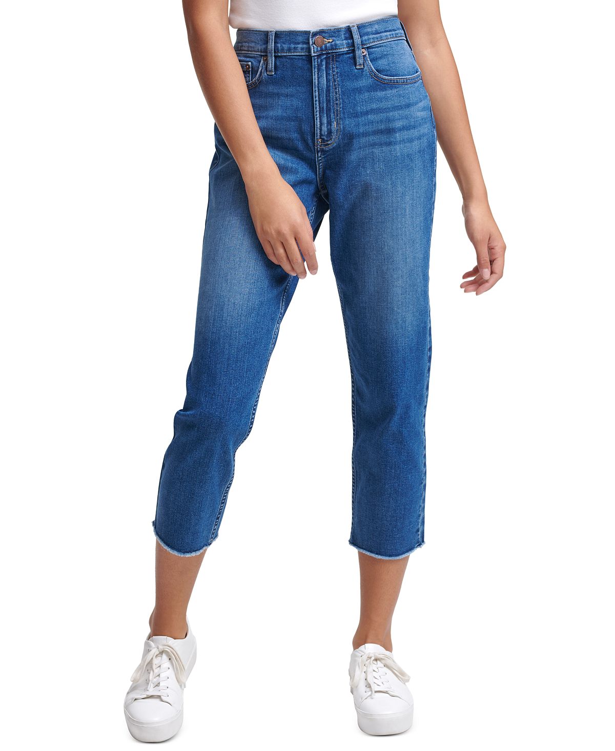 calvin klein high rise straight leg jeans