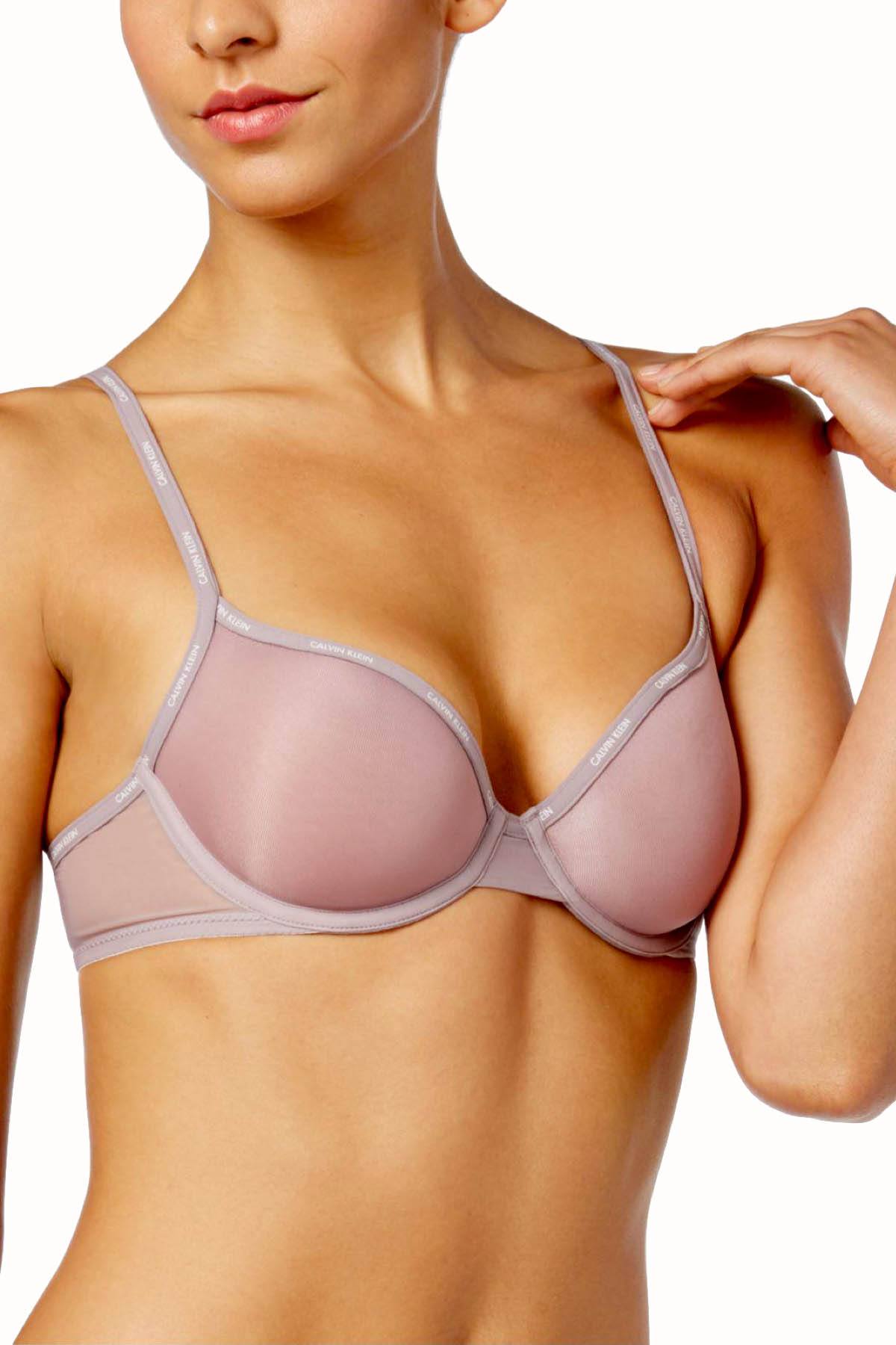 Calvin Klein Violet Dust Sheer Marquisette Lightly Lined Demi Bra 