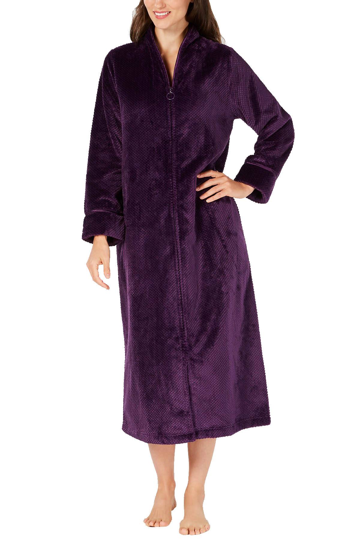 Charter Club Intimates RichConcord Dimple Textured Long Zip Robe