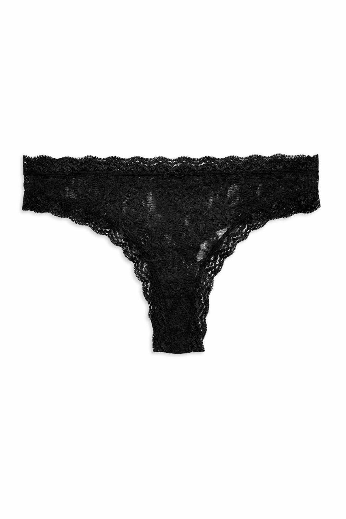 Dkny Black Signature Lace Thong Cheapundies 7360