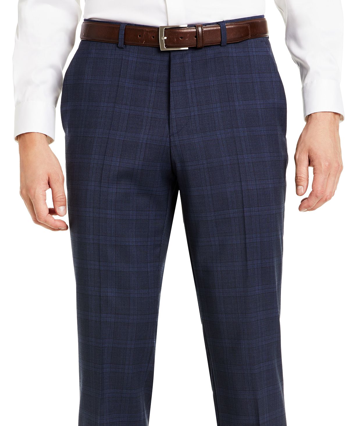 hugo boss blue check suit