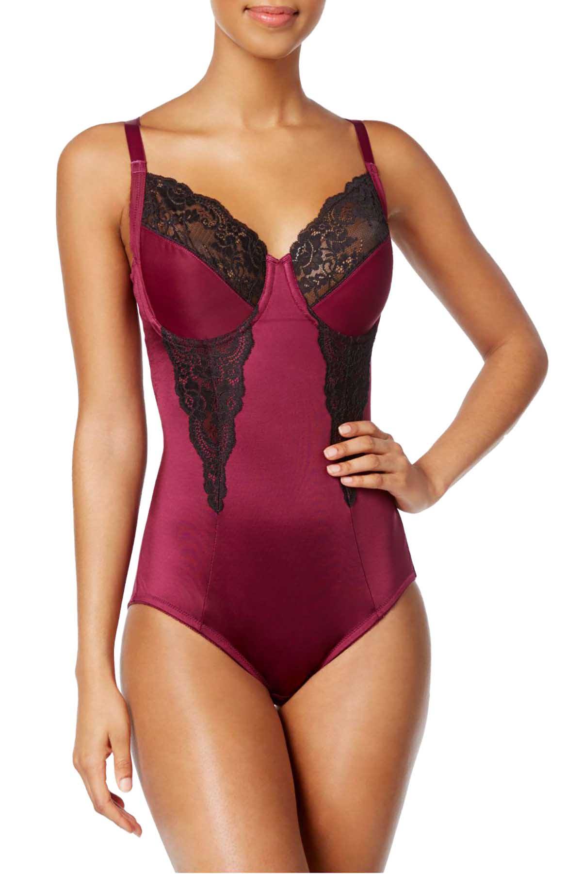 Maidenform Magenta Firm Control Embellished Unlined Shaping Bodysuit Cheapundies 3961