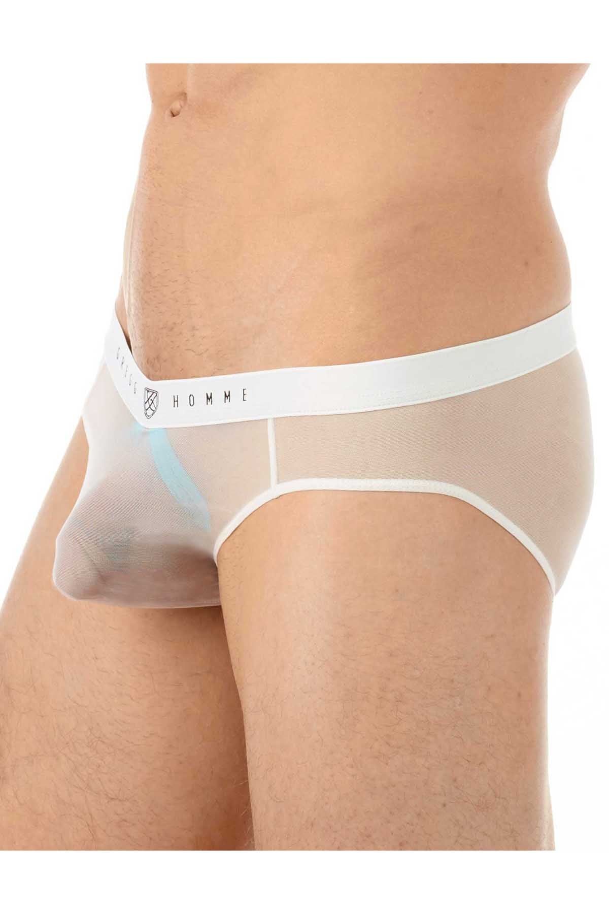 Gregg Homme White Erotik Ultra Sheer Mesh C Ring Brief Cheapundies