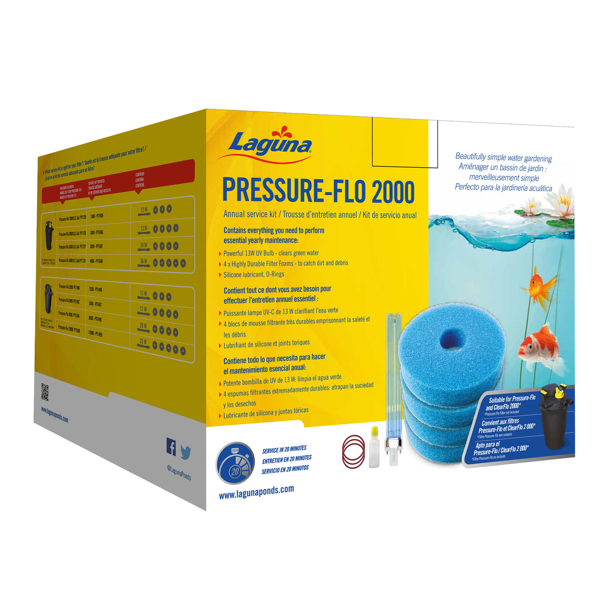 5000 UVC 4-Pack HQRP Foam Sponge Filter Media fits Laguna Pressure-Flo 1400 