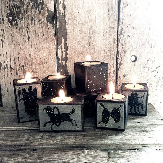 Zodiac Candle Blocks by Peg and Awl