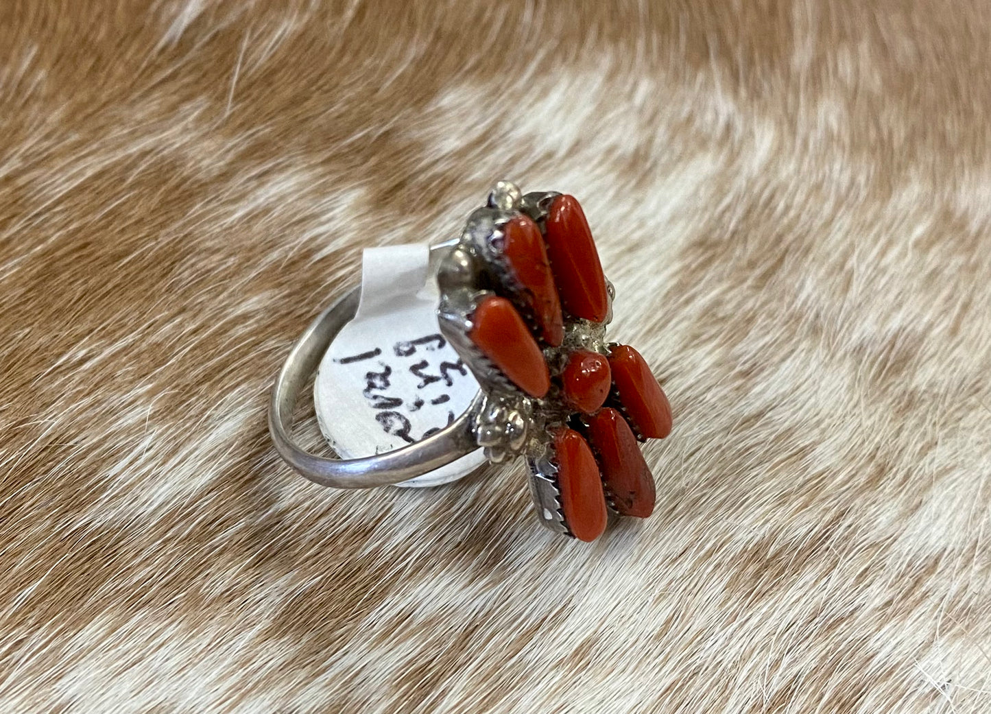Beautiful unique red coral sterling silver size 6 3/4 ring. This piece is stunning and the perfect pop of color to add in to your ring collection. Size: 1” Inch Length - Ring size 6 3/4 Signed: Unsigned Stone: Coral Red Coral Western Jewelry, Native Made Coral Ring Statement Jewelry, Native American Coral Ring Jewelry