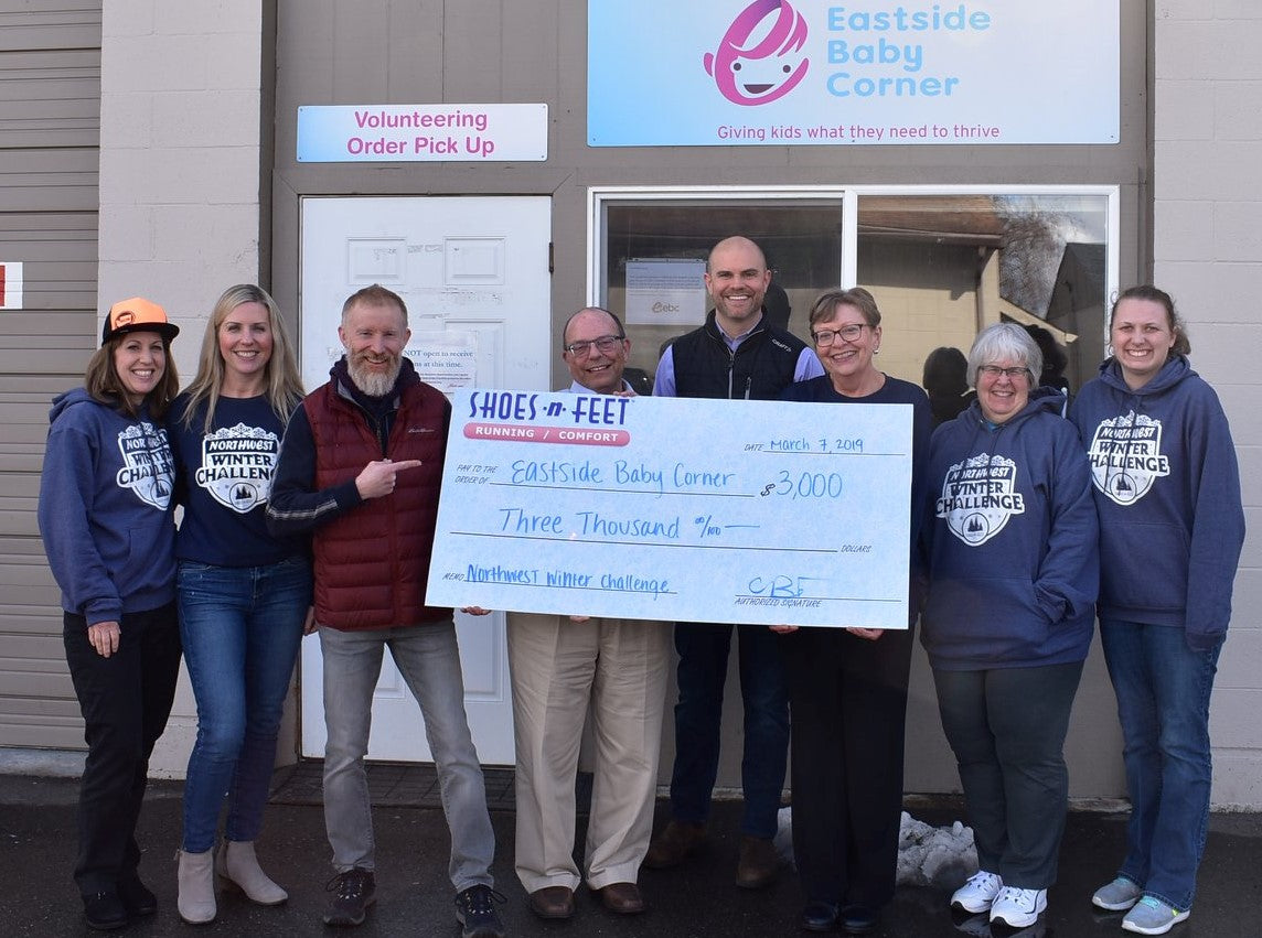 Donation check delivered to Eatside Baby Corner in 2019.