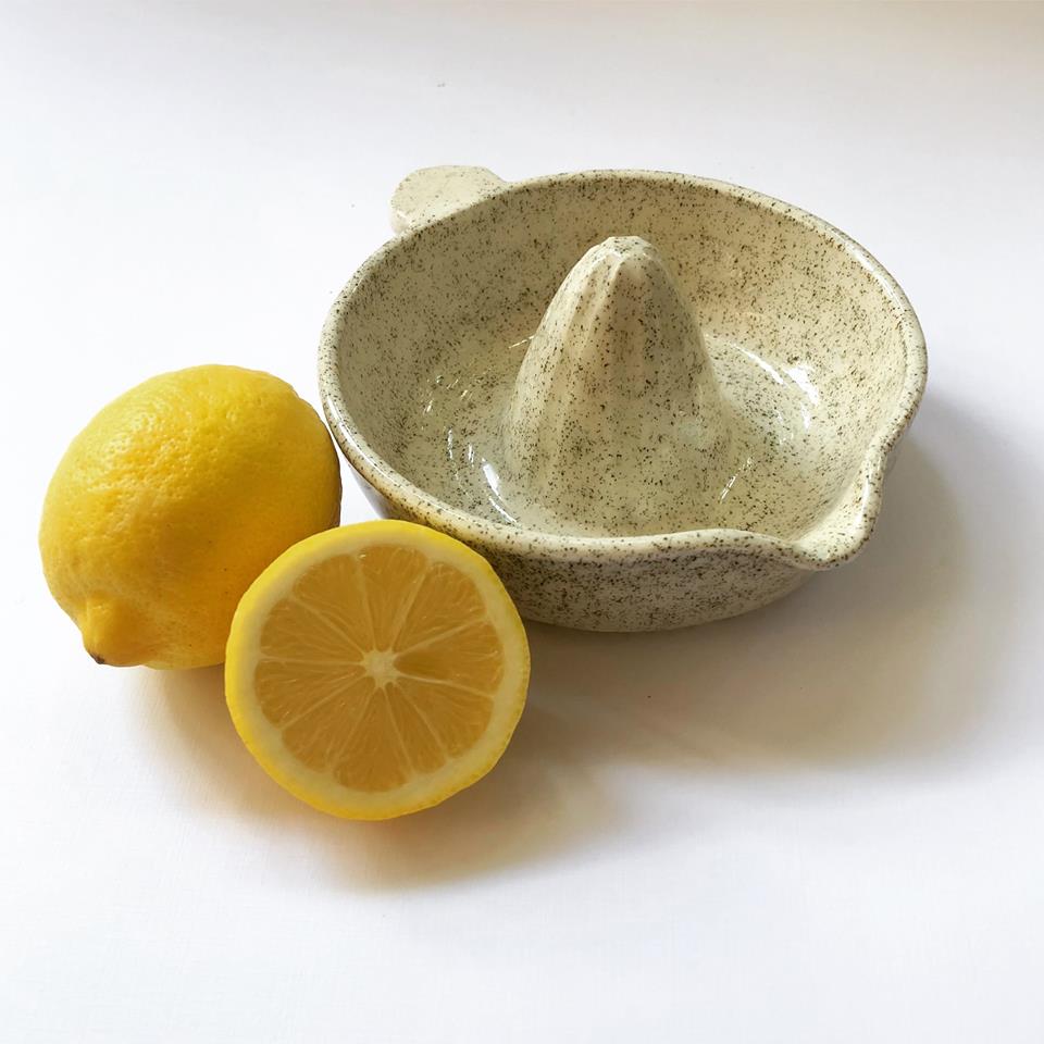 neens made this cermaic lemon squeezer new zealand made