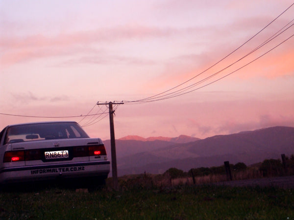 Tararua ranges at sunset from kuku beach