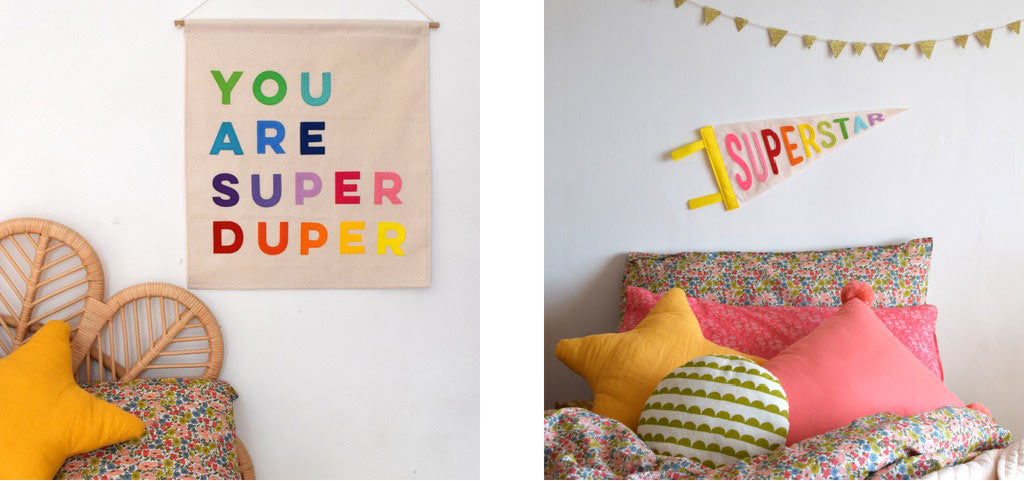 handmade banners, perfect for kids bedrooms