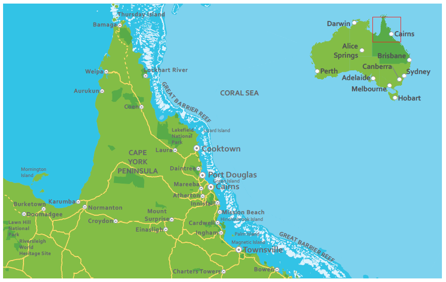 Cairns australia of map Cairns Map