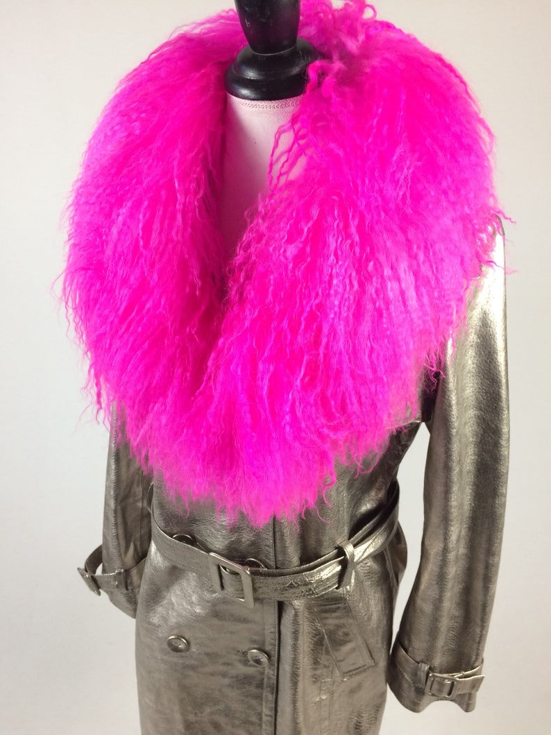 fur collar pink