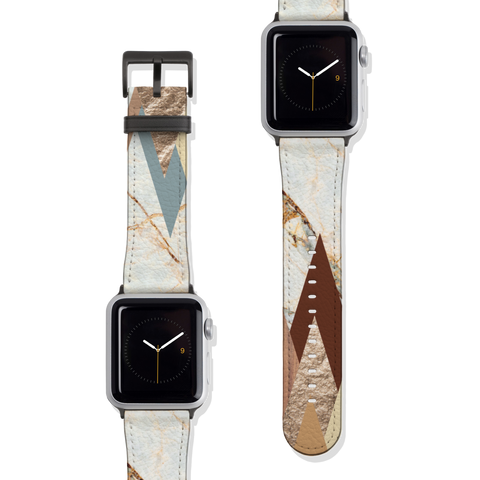 Geometric Marble Vegan Faux Leather Apple Watch Band Series 1 2 3 4 5 38mm 40mm 42mm 44mm | The Urban Flair