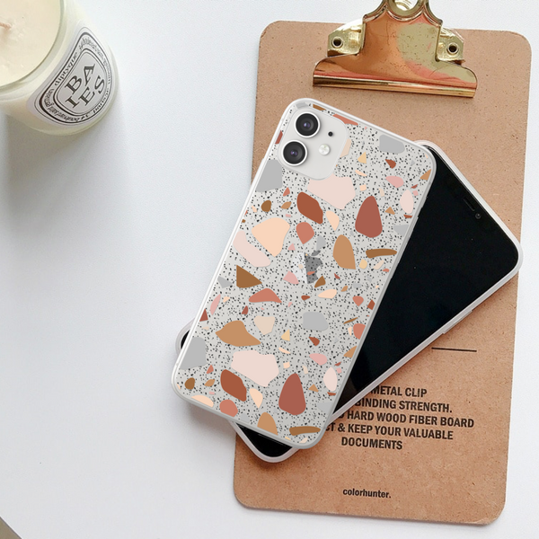 Terrazzo Clear Phone Case For White iPhone 11 at The Urban Flair