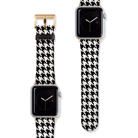 Classic Houndstooth Vegan Faux Leather Apple Watch Band Series 1 2 3 4 5 38mm 40mm 42mm 44mm | The Urban Flair