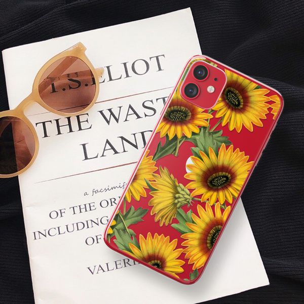Vintage Sunflower Clear Phone Case For Red iPhone 11 From The Urban Flair