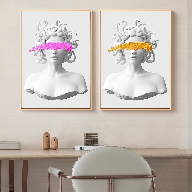 Sculpture of Medusa Canvas Painting