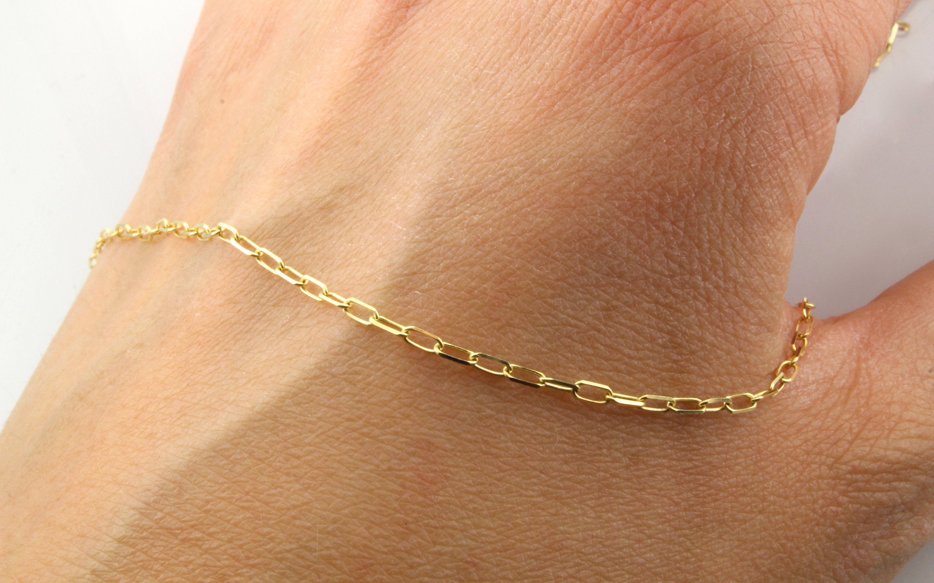 14k gold open link chain necklace