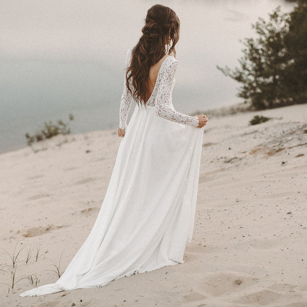 Open back wedding dress