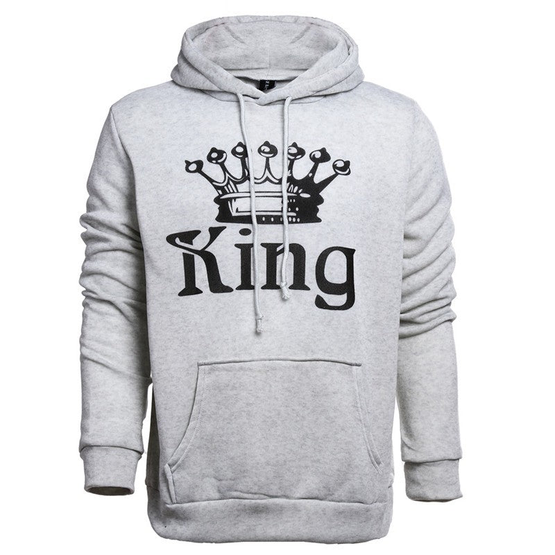 king and queen hoodies white