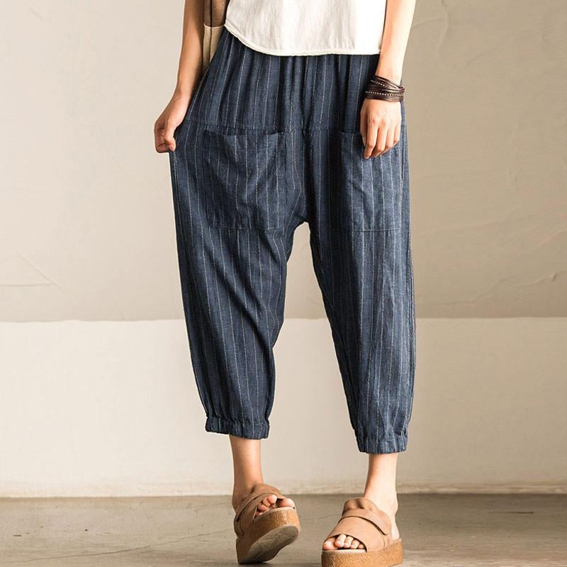 baggy striped trousers