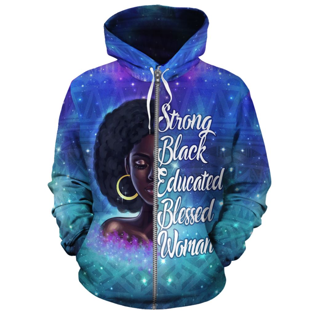 Strong Black Educated Blessed Woman All-over Hoodie Hoodie Tianci Zip S 