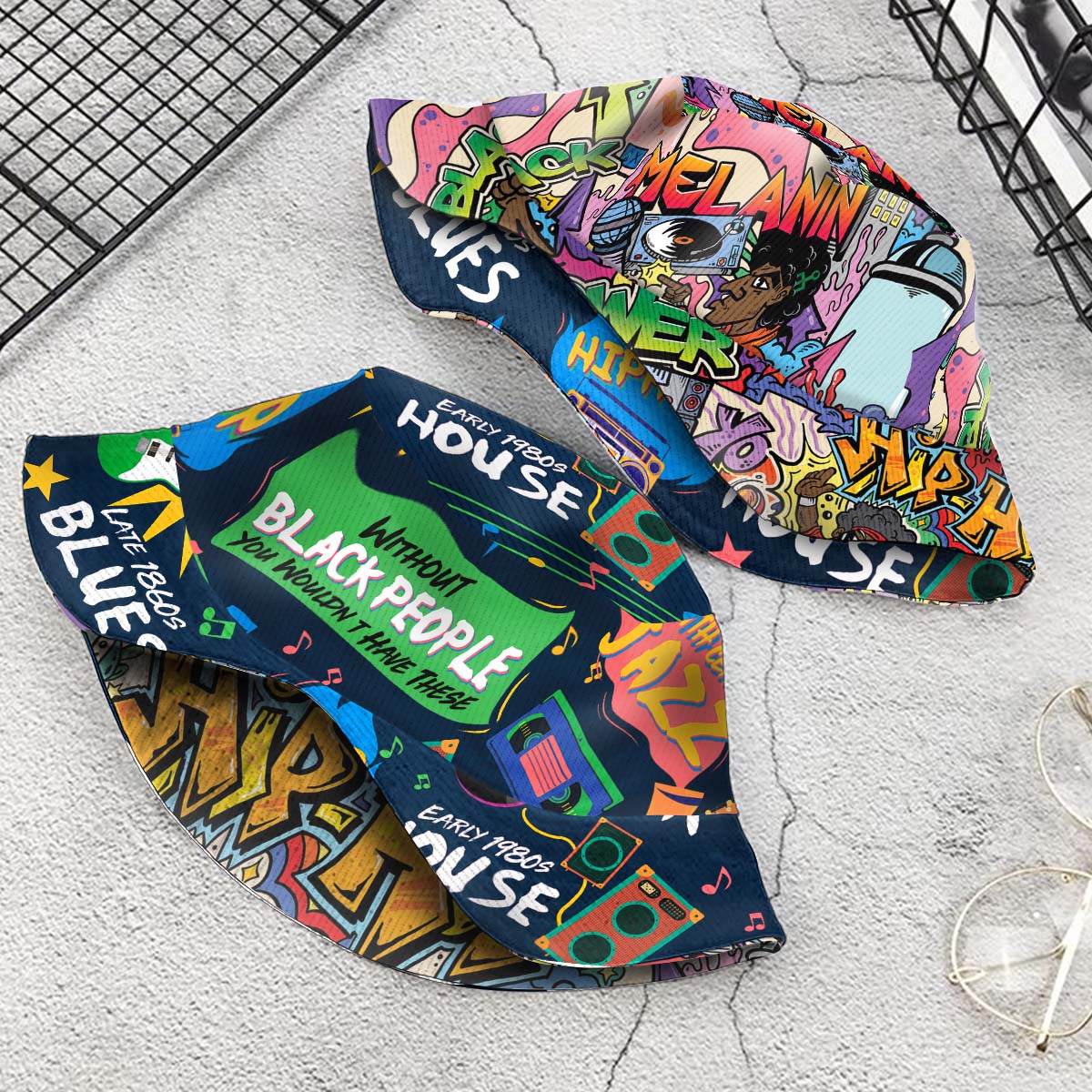 Hip Hop Graffiti Art & Music That Makes Us Proud Reversible Bucket Hat Reversible Bucket Hat Tianci 