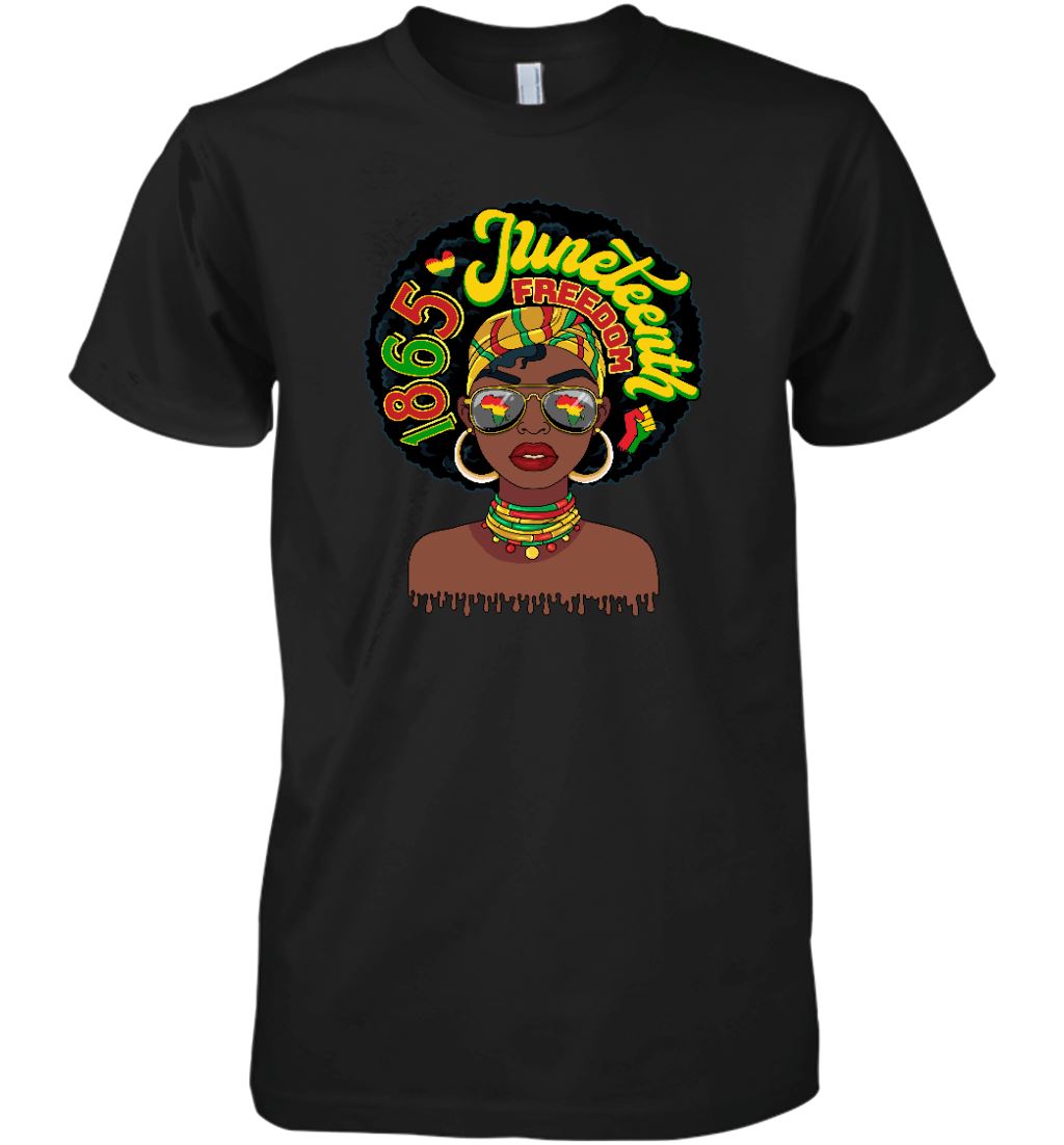 Afro Woman With Juneteenth Vibes T-shirt Apparel Gearment Premium T-Shirt Black XS