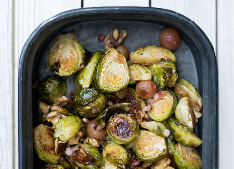 Balsamic Shallot Brussel Sprouts