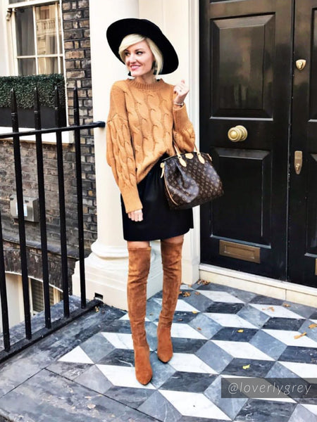 camel color over the knee boots