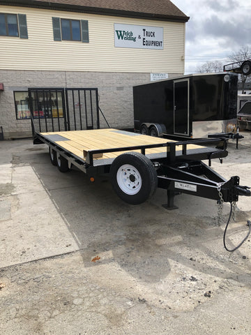 custom built deck over tandem axle trailer