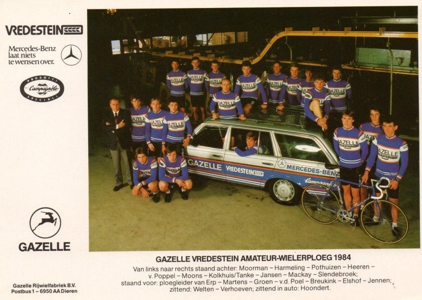 Gazelle-Vredestein-Campagnolo Amateur Team of 1984 with Jean Paul Van Poppel
