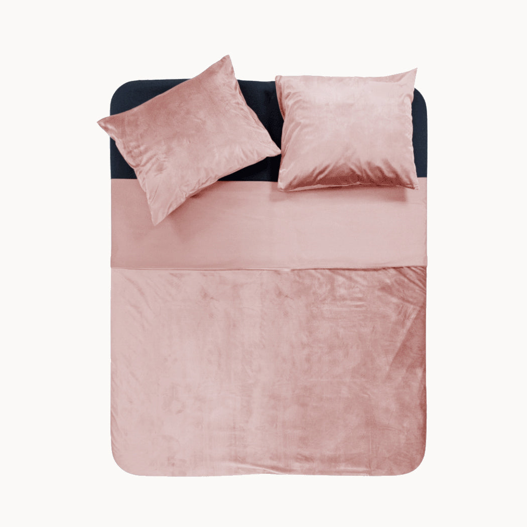 Riskeren Wakker worden reptielen Velvet dekbedovertrek Met Bies roze | luxe uitstraling in je slaapkamer