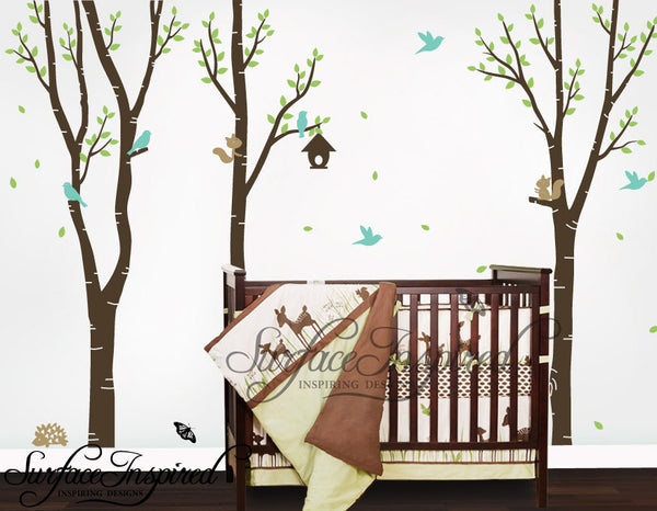 Nursery Wall Decals Baby Birch Tree Vinyl Wall Decals | Surface ...