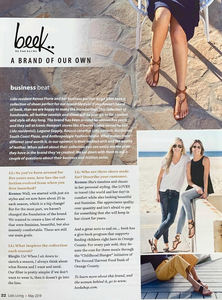 Lido Living page featuring beek brand