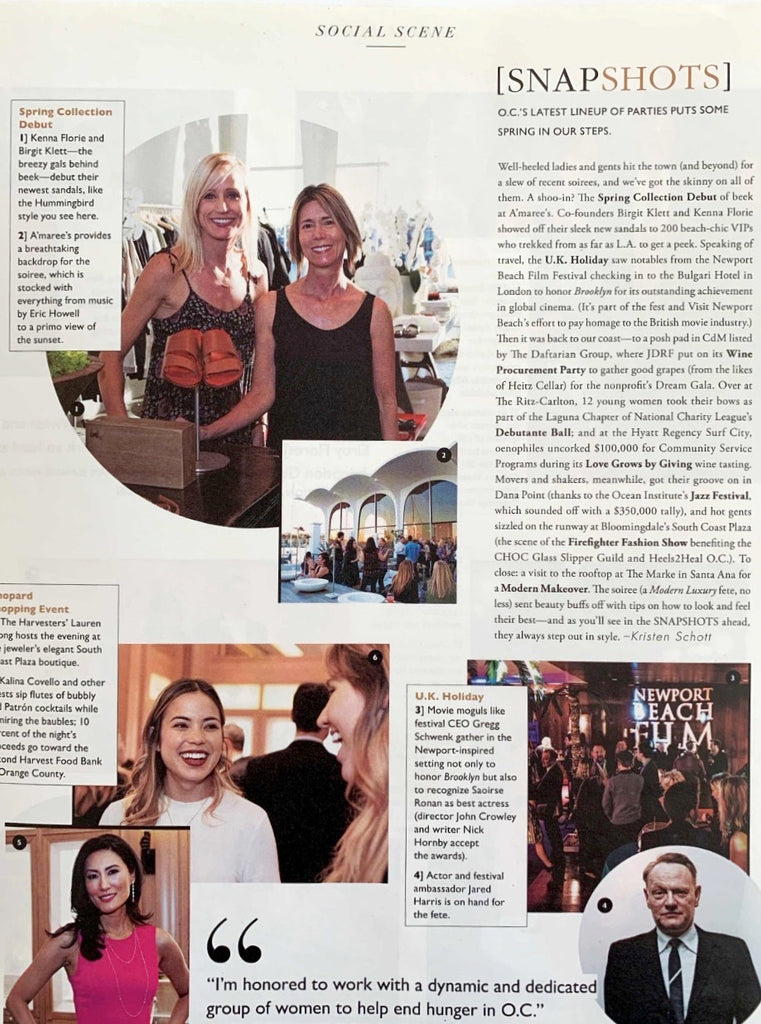 Modern Luxury page featuring beek co-founders Birgit and Kenna