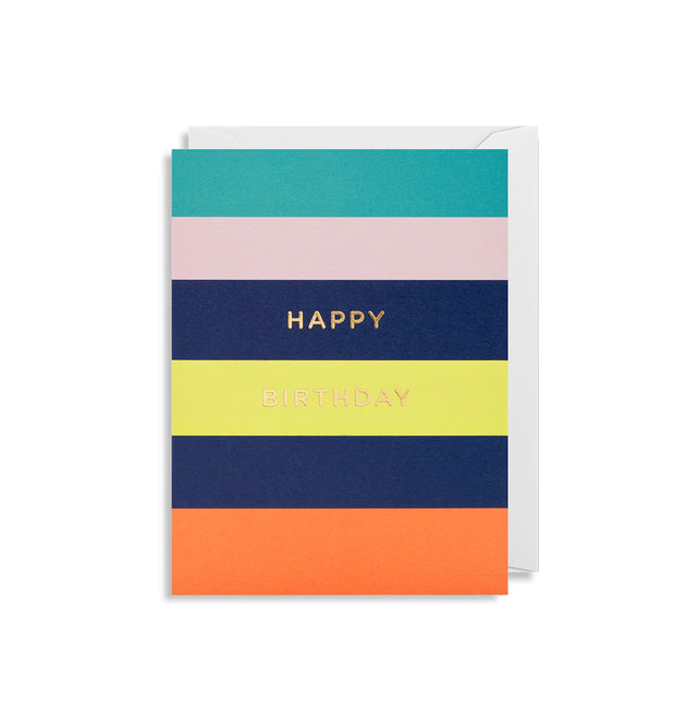 Mini Happy Birthday Stripes Card