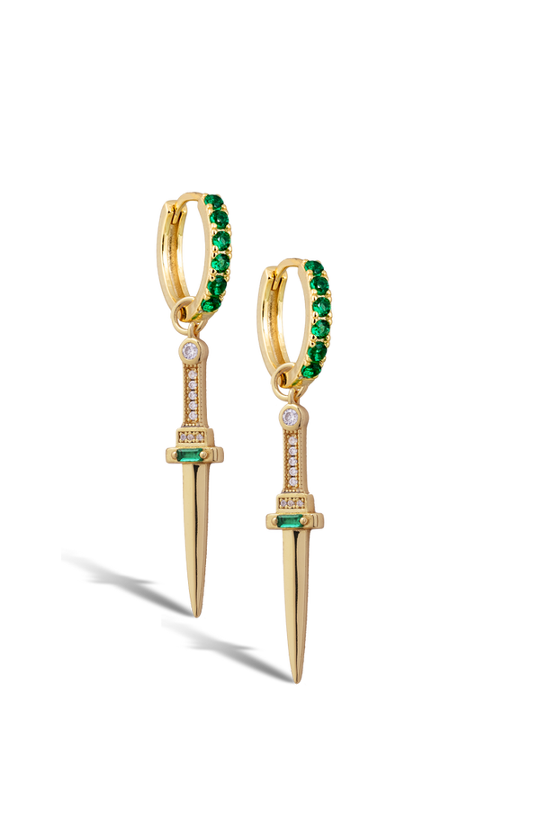 Atelier 18 Emerald Dagger Earrings