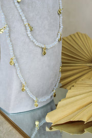 My Doris Facet Beaded Long Necklace with Charms