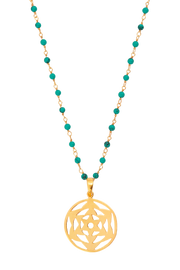 Turquoise & Gold Chain with Capella Golden Pendant Necklace