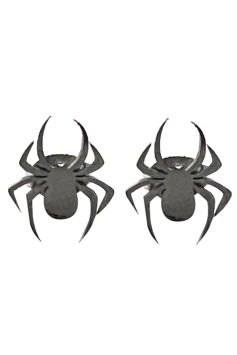 Black Widow Stainless Steel Stud Earrings