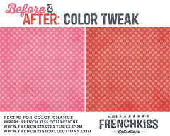 Recipe to change the color of digital papers from valentine pink to Christmas colors.