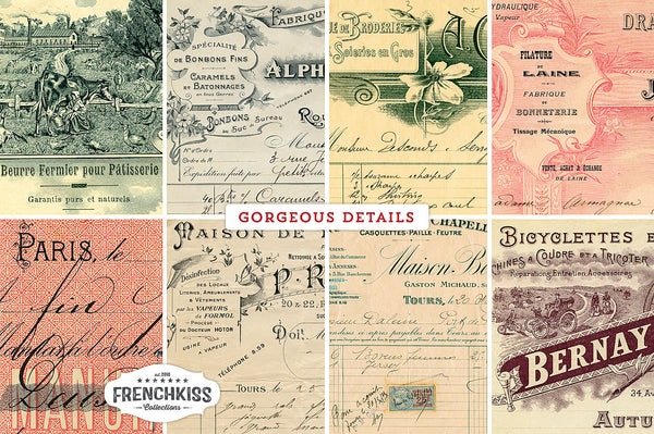 Gorgeous Details in vintage French receipts.